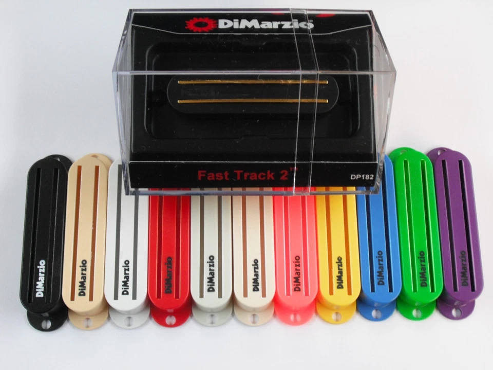 Pastilla DiMarzio Fast Track 2 bobina única con rieles dorados y logotipo negro DP 182 Foto 1 de 1