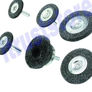 6 PC MINI SMALL CRIMPED STEEL WIRE WHEEL CUP BOWL BRUSH ROTARY ACCESSORY BIT - Picture 1 of 3