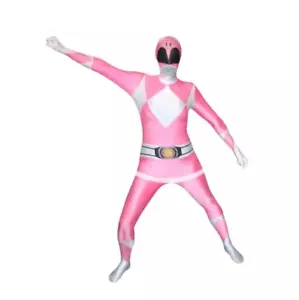 Adult Pink Power Ranger Morphsuit Women Superhero Costume Skin Suit Zentai M - Picture 1 of 6