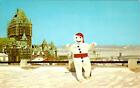 Carte postale vintage carnaval de québec carnaval d'hiver et costume bonhomme de neige Canada