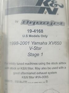DynoJet Jet Kit Stage 1 Yamaha V-Star 650  Classic / Custom 1998-2001 4186 XV650