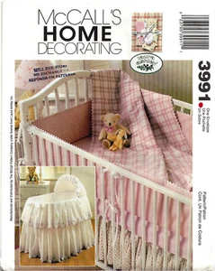 McCalls 3991 Sewing Pattern Baby Nursery Crib Comforter Dust Ruffle Laura Ashley - Picture 1 of 2
