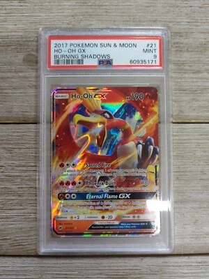 PSA 9 2017 Pokemon Sun & Moon Ho-Oh GX Burning Shadows #21 - Image 1 of 2