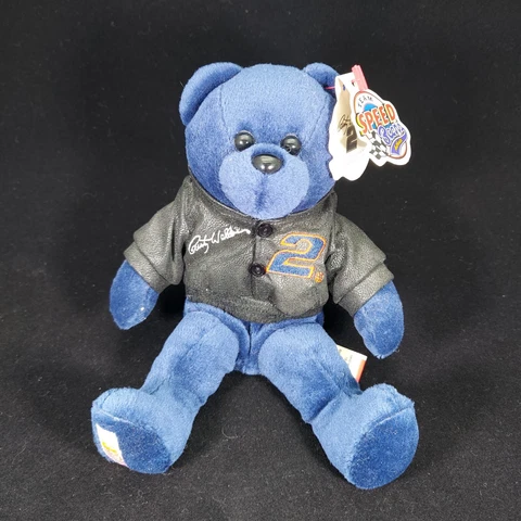 2003 Rusty Wallace 8" Team Speed Bear #2 Faux Leather Embroidered Jacket Nascar Cover