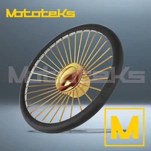 SPOKE STEERING WHEEL GOLD WIRE 15" SCHOOL DONK CAPRICE CUTLASS IMPALA - Picture 1 of 6