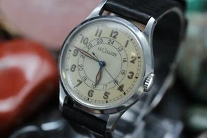 Vintage LeCOULTRE Cal. Reloj militar 450/3A cuerda manual esfera 24 horas - Imagen 1 de 4