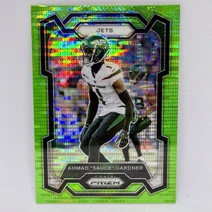 2023 Panini Prizm Football AHMAD "SAUCE" GARDNER NEON GREEN PULSAR #228 JETS - Picture 1 of 2