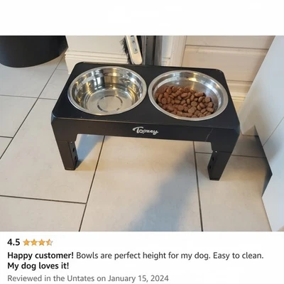 Hundenapf Edelstahl,Futterstation,verstellbar,für große Hunde,spülmaschinenfest - Bild 1 von 4