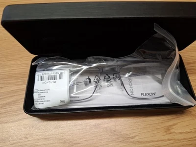 Flexon Eyeglasses Frames LATITUDE E1110 001 Black Grey Rectangle 55 18 145 - Image 1 of 4