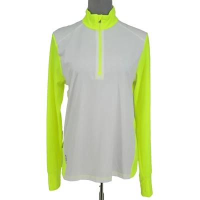 Top Ralph Lauren RLX para mujer grande blanco verde cuarto cremallera golf logotipo Isleworth Foto 1 de 4