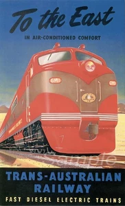VINTAGE TO THE EAST AUSTRALIAN RAILWAY A4 POSTER PRINT - Picture 1 of 1