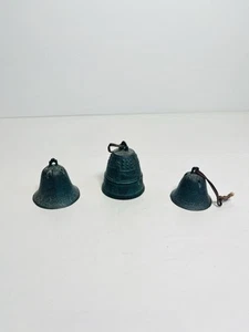 Juego de 3 campanas de templo de hierro fundido Nambu campana de viento japonesa vintage - Imagen 1 de 11