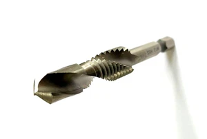 Y4REK M12 x 1.75mm HSS Hex Shank Titanium Coated Combination Tap Drill Bit by