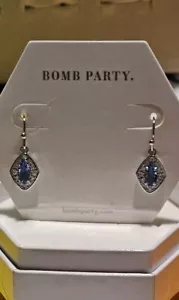 Bomb Party December Bday Earrings RBP2501 Light Sapphire On Rhodium - Picture 1 of 2