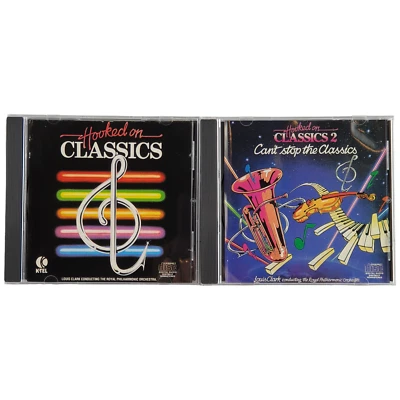 Vtg HOOKED ON CLASSICS Set Of 2 Philharmonica Orchestra CLASSICAL CD USA 1992 Vg - Image 1 of 4