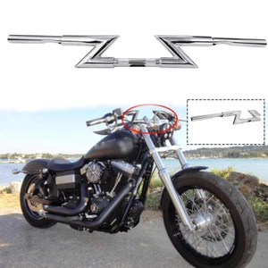 1'' & 7/8" Motorcycle Handlebars Z Bar Drag Bars For Harley Honda Yamaha Suzuki - Picture 1 of 8