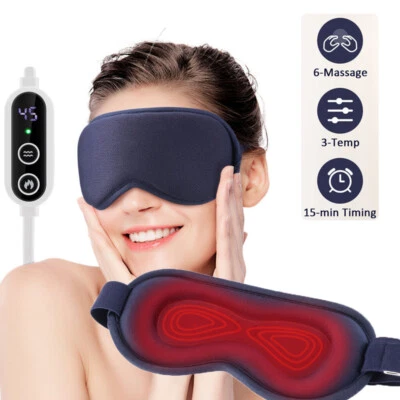 HAILICARE Electric Heated Eye Mask Timer Vibration Massage Steam Therapy Relief Eye Strain