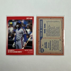 Darryl Strawberry Lot ~ 1990 The Star Co. & 1991 Topps Blank Front Print Error - Picture 1 of 6