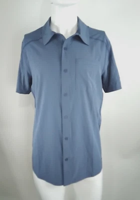 Smartwool Men Everyday Short Sleeve Button Down Shirt Blue Medium 17017-P43 - Image 1 of 4