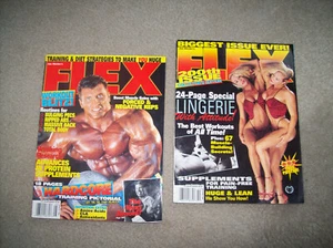 2 vtg FLEX 1999 Weider BODYBUILDING Fitness ARNOLD Exercise LINGERIE SPECIAL abs - Imagen 1 de 1