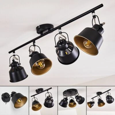 HOFSTEIN Flur Strahler Vintage Wand Decken Leuchte Wohn Schlaf Zimmer Lampen schwarz/gold