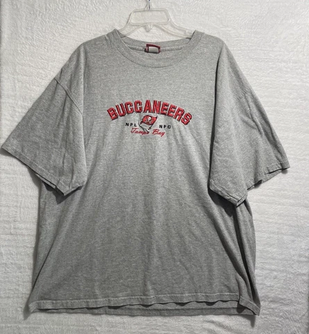 Tampa Bay Buccaneers Shirt Adult 2XL Gray Crew Neck Pullover Embroidered NFL Cover
