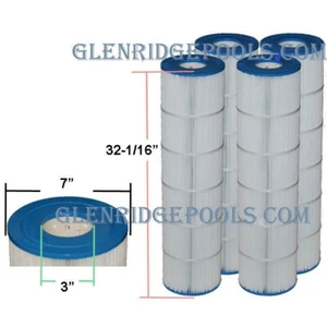 4 Pack New Unicel C-7472-4 Clean & Clear 520 Cartridge Filters PCC130 FC-1978 - Picture 1 of 4