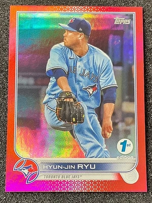 Hyun-Jin Ryu 2022 Topps Series 1 1st Edition Red Foil #24/50 Toronto #297 - Image 1 of 2