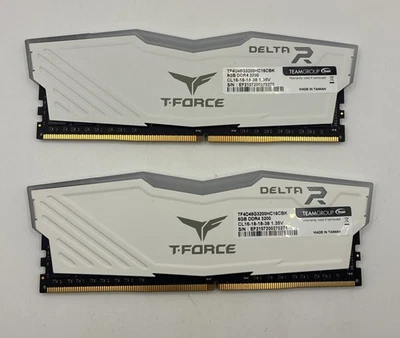 TeamGroup T-Force Delta RGB DDR4 16GB (2×8GB) 3200MHz CL16 White Gaming Memory K - Image 1 of 3