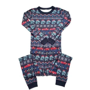 Hanna Andersson Pajamas Youth Christmas Dinosaur Racecar Organic Long Sleeve 10 - Picture 1 of 6