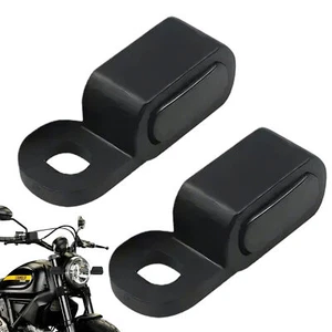 2PCS Mini Motorcycle Black LED Turn Signals Blinker Lights Dark Gray Colour - Picture 1 of 8