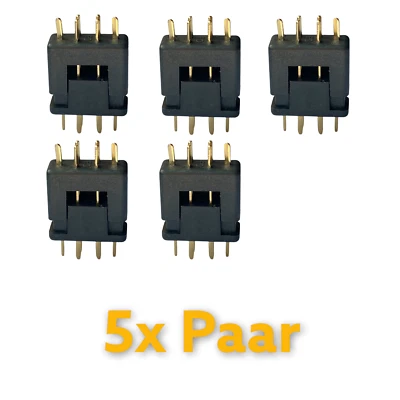 5 Paar MPX Hochstromstecker Stecker Buchse Multiplex kompatibel 6Pin 6P Schwarz - Bild 1 von 4