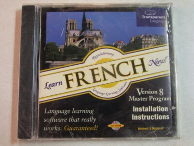 LEARN FRENCH NOW VERSION 8 MASTER PROGRAM SOFTWARE WINDOWS MACINTOSH CD-ROM NEW - Image 1 of 4
