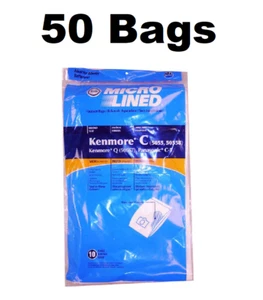 50 DVC Bags for Sears Kenmore Vacuum Cleaner Bags 5055 50557 50558 C Q Canister - Picture 1 of 1
