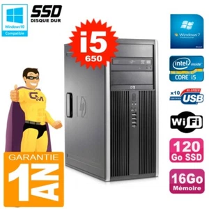 PC HP 8100 TOUR Core I5-650 RAM 16Go SSD 120Go Grabador DVD Wifi W7 - Imagen 1 de 1