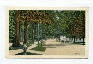 Postal de Groton MA, Main Street mirando hacia el sur, gente, coche, tienda - Imagen 1 de 2