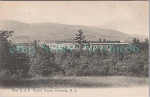 Oneonta NY - REVERSO DE D&H RAILROAD ROUNDS HOUSE - Postal - Imagen 1 de 2