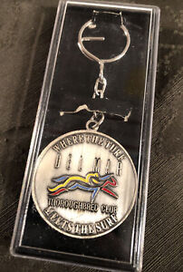 New Del Mar Thoroughbred Keychain Medallion Silver Where the Turf Meets the Surf