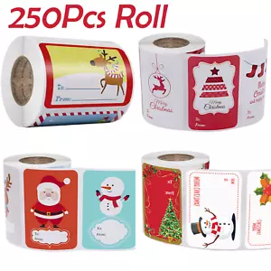 CHRISTMAS GIFT LABELS Self Adhesive Tags Traditional Assorted Stickers Wrap XMAS - Picture 1 of 27