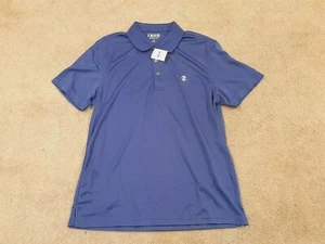 IZOD Golf Mens Short Sleeve Polo Shirt Size Medium Solid Blue Polyester - Picture 1 of 8