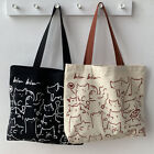 Casual Canvas Tote Bonjour Bag Reusable Large Shopping Grocery bag Shoulder Bags