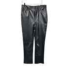 Afrm Heston Black Vegan Leather Pants Sz 32