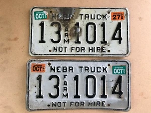 1999 Matched pair Cedar county Nebraska farm truck license plates - Picture 1 of 1