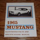 1965 Ford Mustang illustré faits et spécifications brochure manuelle 65