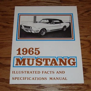 1965 Ford Mustang Illustrated Facts & Specifications Manual Brochure 65 - Picture 1 of 1