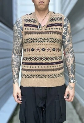 Chaleco Polo Ralph Lauren Tejido a Mano Isla Justa Cabello Lana Cordero Grande Suavemente Usado Foto 1 de 4