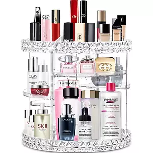 Organizzatore Trucco 360 Rotante Organizzatore Profumo con 8 Strati Regolabili Trasparente Co - Foto 1 di 12