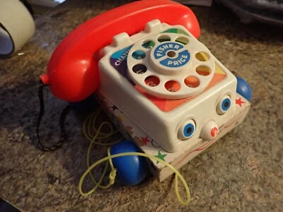 Винтажный 1961 Fisher Price #747 деревянный болтовня телефон вращающийся телефон игрушка - Изображение 1 из 4