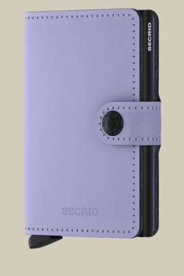 Secrid MM-Lilac-Black Men's Mini Wallet NEW Genuine Leather RFID Safe - Image 1 of 4