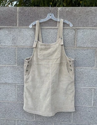 Vestido Mono American Eagle Pana Delantal XL Beige *Tan Western Ranch Y2K Foto 1 de 4